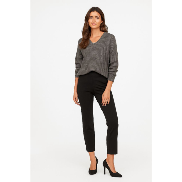 Vince Sweaters - Women's Vince. Gray Wool Alpaca Blend Cable Knit V-Neck Long Sleeve Sweater L